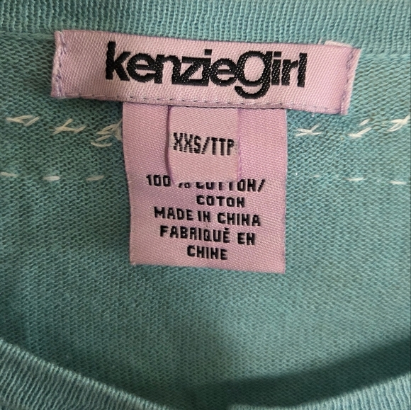 Y2K Kenzie Girl | Blue Embellished Cropped Shrug Cardigan Sweater Size XXS - Picture 2 of 6